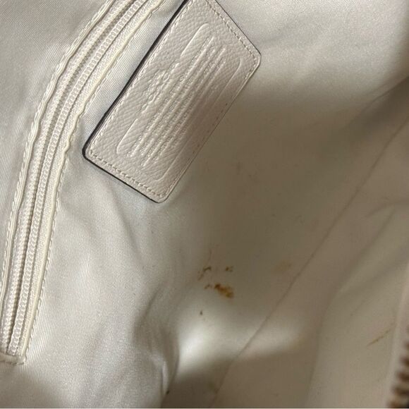 Coach Crossgrain Leather Christie Carryall Chalk White Convertible Tote - Picture 5 of 7